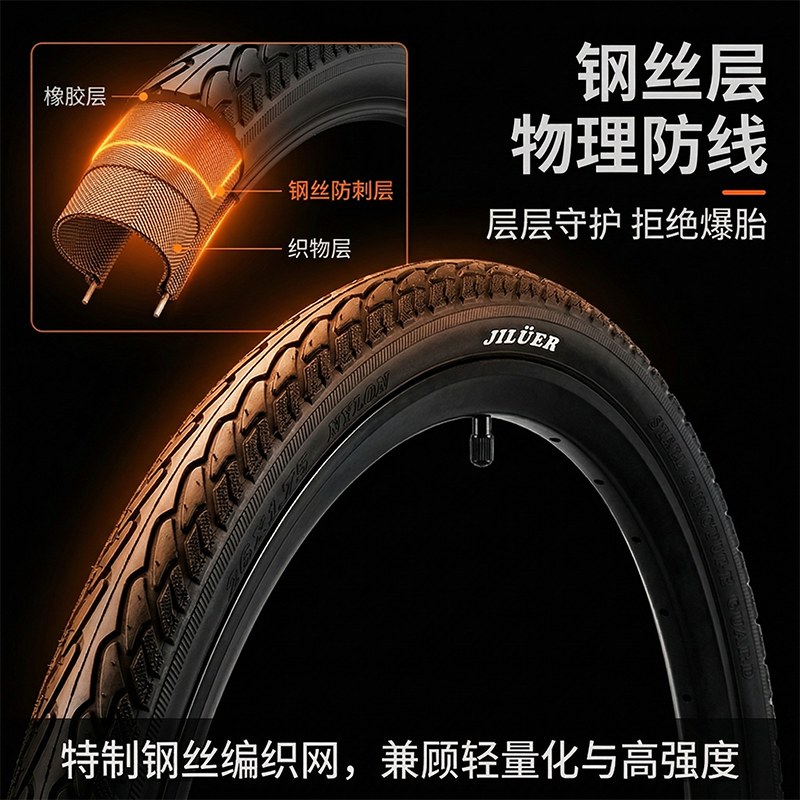 自行车钢丝防扎防刺外胎24/26/27.5/700C/29寸X1.95/2.10/35C/38C