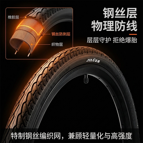自行车钢丝防扎防刺外胎24/26/27.5/700C/29寸X1.95/2.10/35C/38C