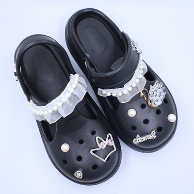 运动拖鞋女鞋2026夏季新款凉拖鞋户外沙滩鞋施华洛斯厚底女洞洞鞋