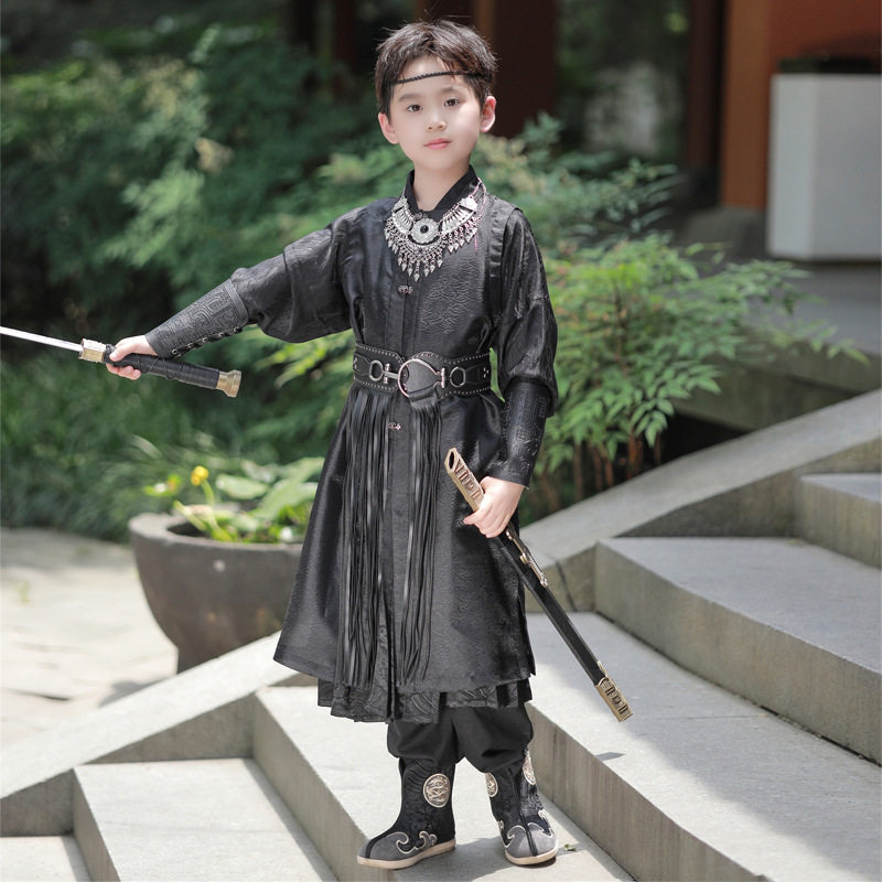 2026新款汉服男童夏季套装唐装儿童古装男孩中国风古风演出服新中