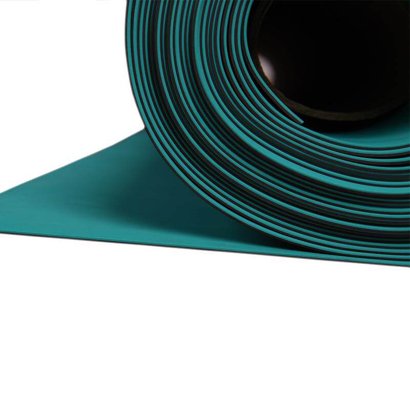 防静电台垫橡胶垫地垫无气味2mm黑绿环保抗静电橡胶桌垫厂家