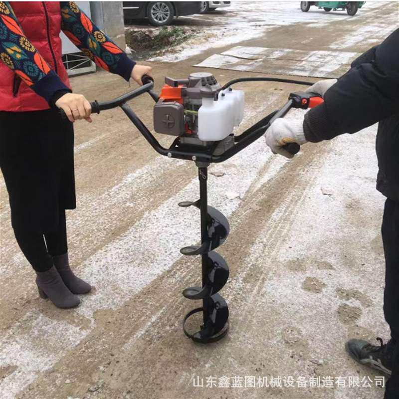 推车式打地锚栽树打孔钻眼打洞机 单人手提式汽油螺旋式钻坑机