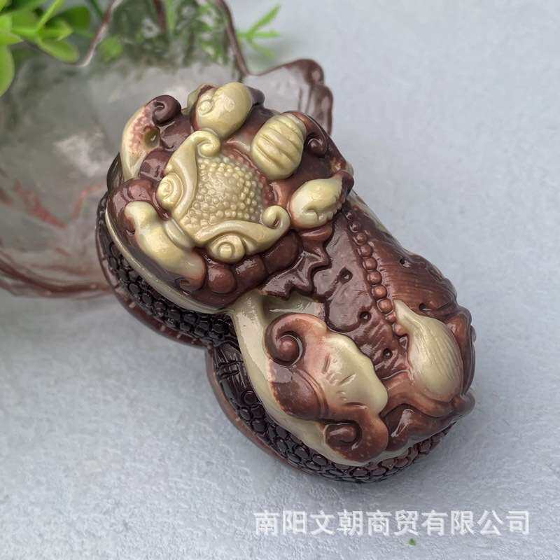 紫袍玉大貔貅茶宠摆件手把件茶盘宠物工艺品一件代发直播货源