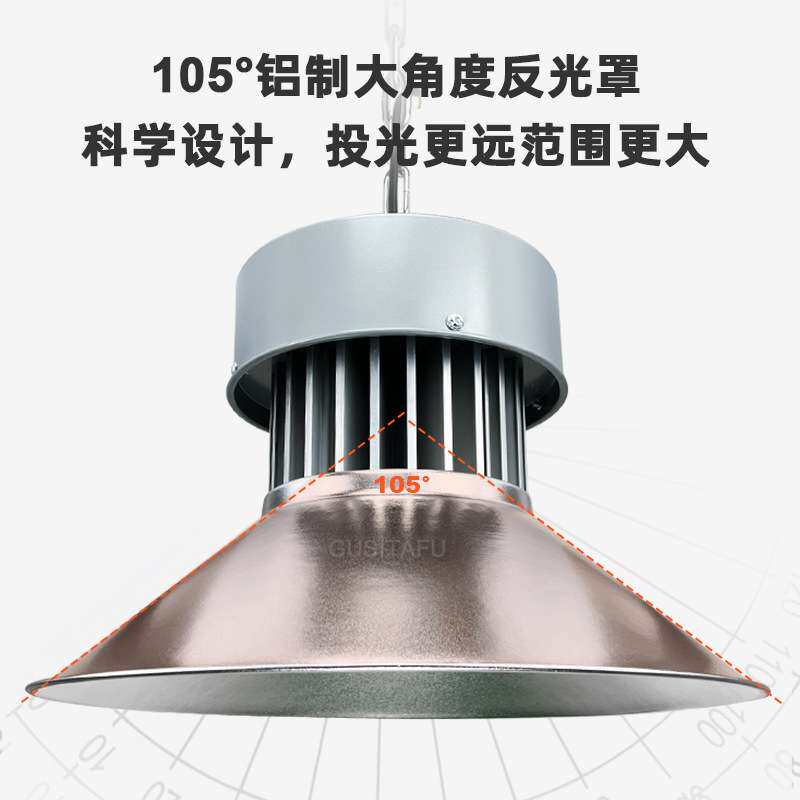 集成式LED厂房灯50W150W200W工矿灯体育天棚灯工厂灯车间仓库吊灯