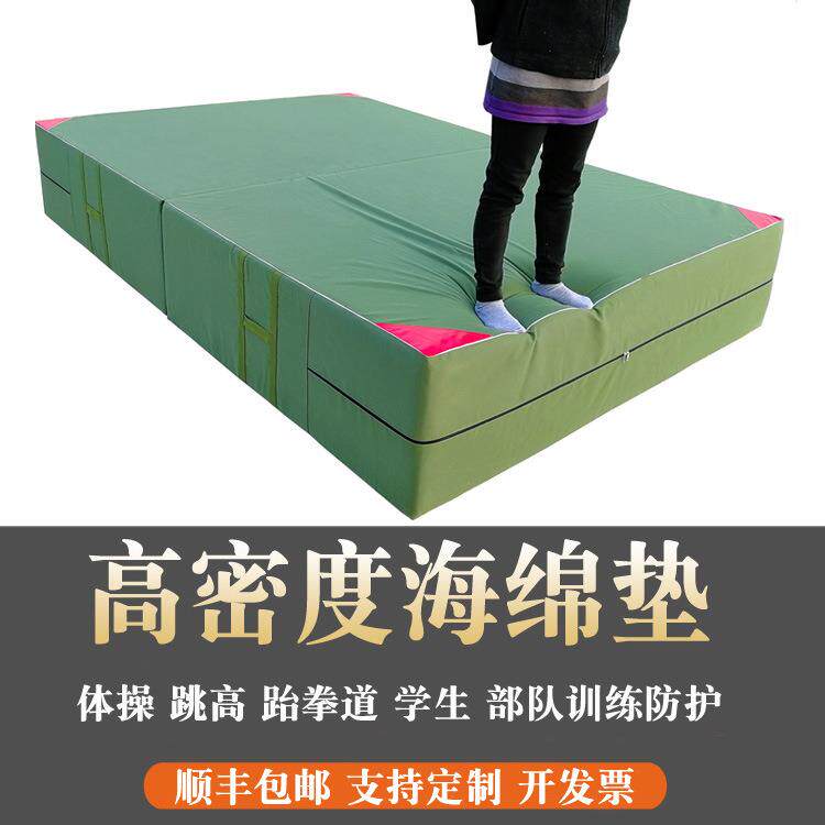 折叠帆布学生中考仰卧起坐体育垫子空翻海绵垫武术训练防护垫
