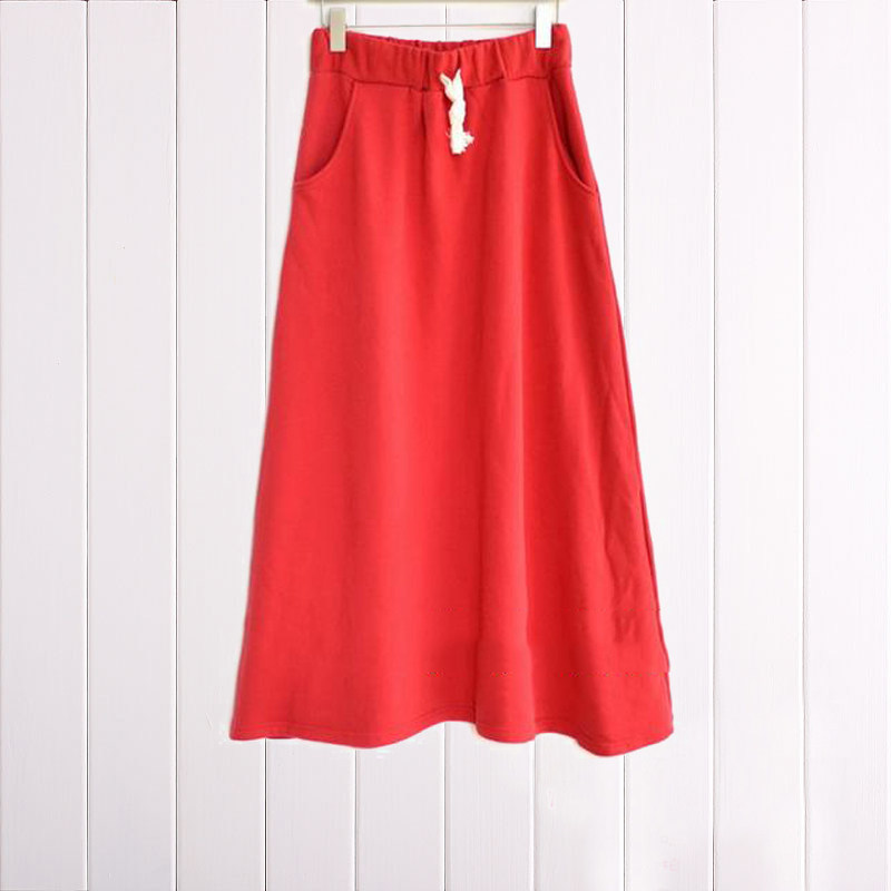 秋冬新款黑色加绒保暖大码宽松休闲运动半身裙百搭a字拖地长裙女