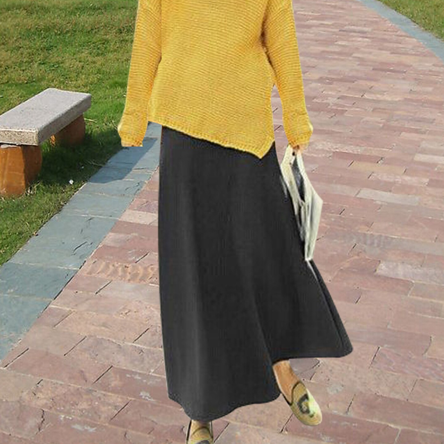 秋冬灰色加绒保暖运动半身裙女高腰胯大显瘦中长款休闲百搭a字裙