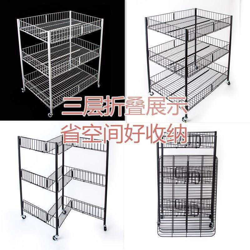 折叠手推促销花车货架带轮移动展示台架子耐用便携摆地摊小推车