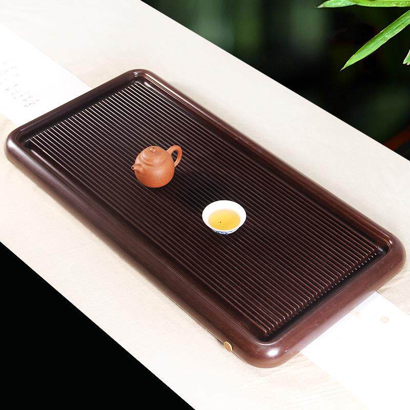 紫檀料圆边电木茶盘实木简约茶盘干泡家用茶台简易储水实用茶盘