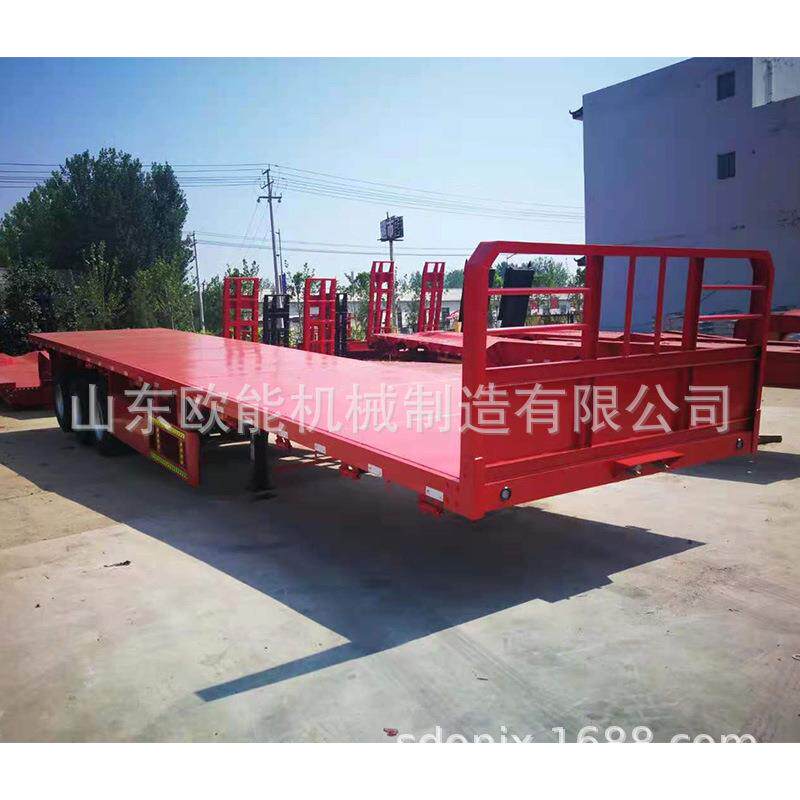 牵引平板拖车 山东叉车牵引挂车3T10T运输平板挂车工具车欧能11