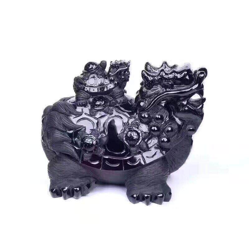 凤呈祥 厂供天然九头龟龙龟摆件 家居办公室风水摆饰