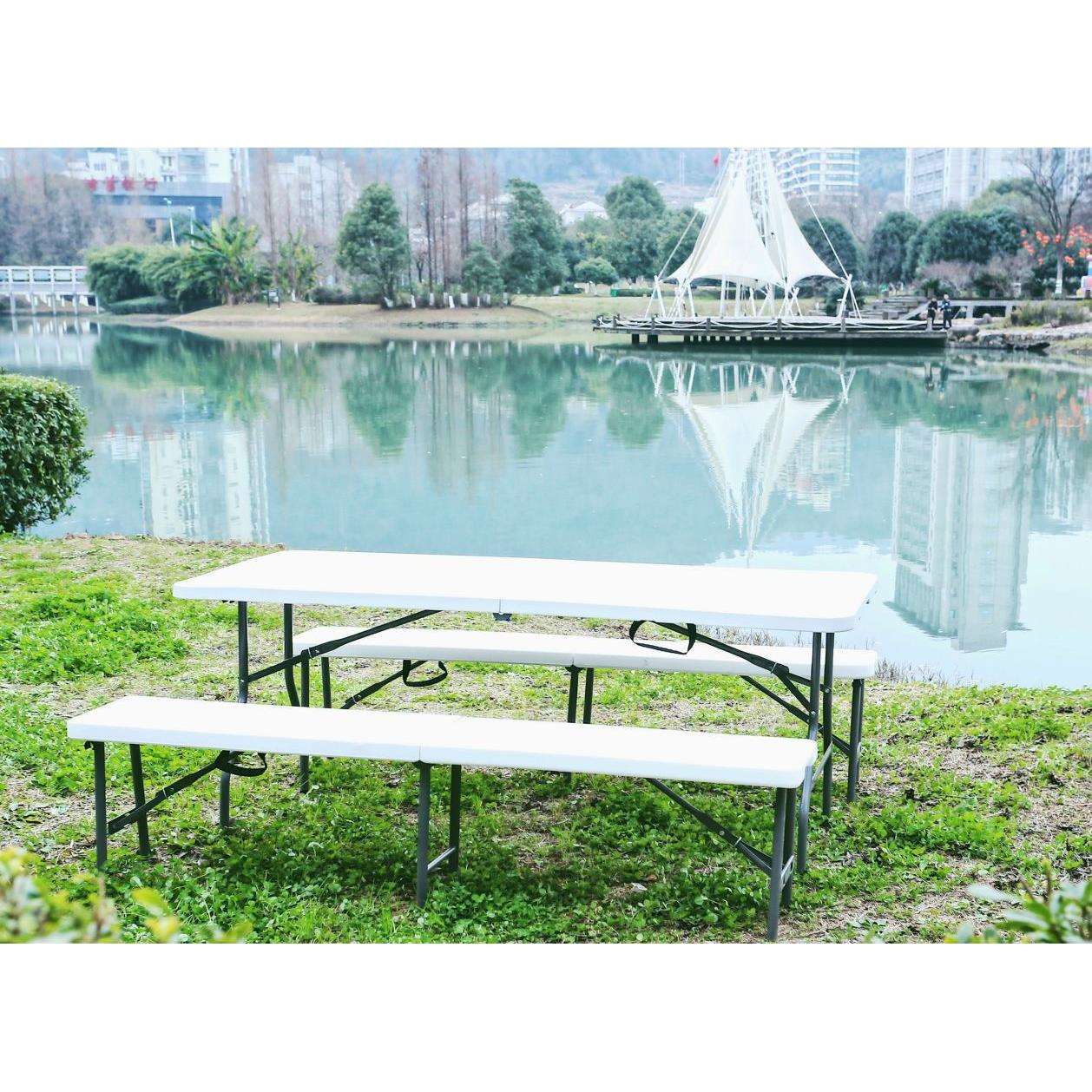 室外家具 休闲塑料凳 塑料对折长条凳 自驾便携式塑料凳