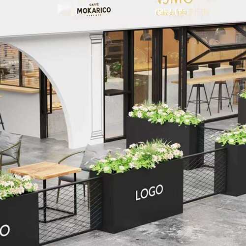 户外花箱网格组合不锈钢铁艺隔断餐吧庭院咖啡店花箱网格组合花箱