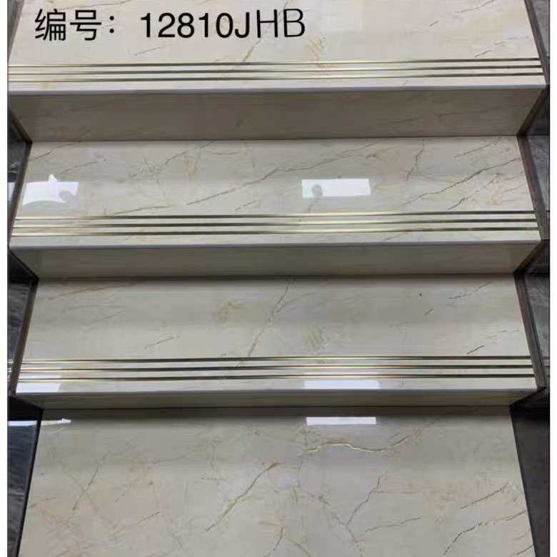 索菲特镀金丝淋釉圆弧楼梯瓷砖通体踏步砖原槽防滑梯级防滑地板砖