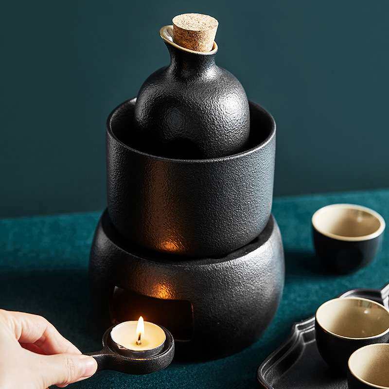 日式温酒壶家用烫酒老式陶瓷热酒器中式复古风酒具酒杯套装可定