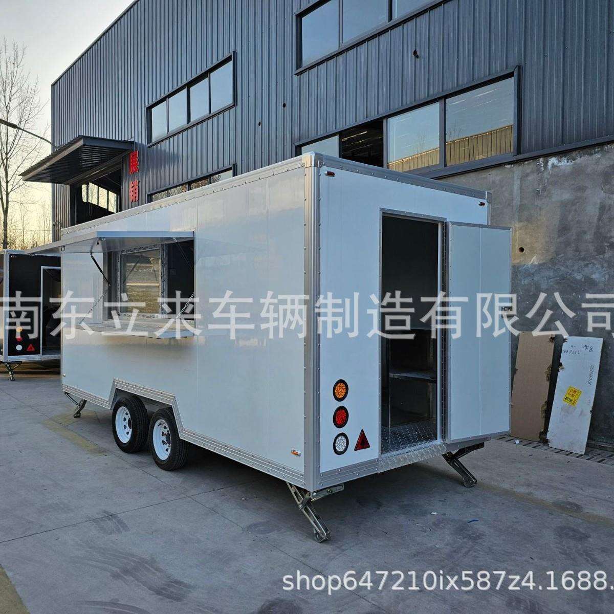 移动餐车双层咖啡外贸小吃食品卡车小推车摆摊厂家汉堡美食车