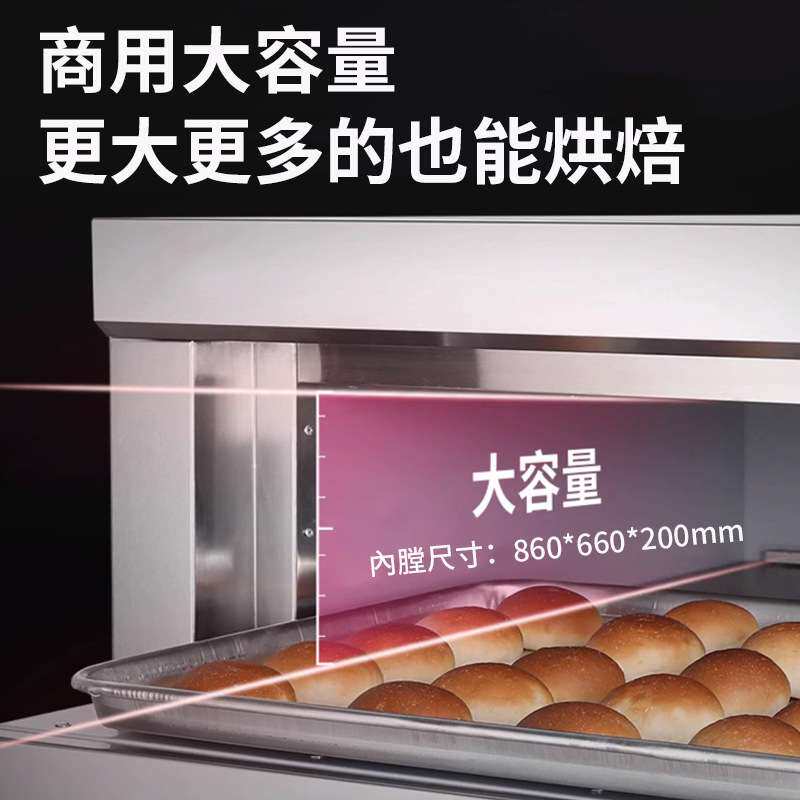 多美仕电烤箱商业烧烤烘焙一层二盘温控热风旋转炉披萨商用熟肉