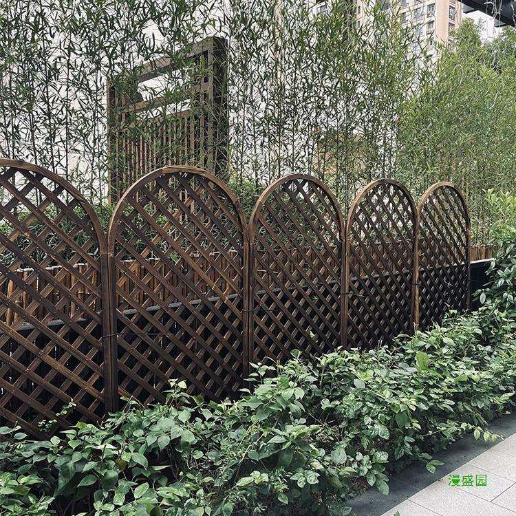 木栏实户外木栅栏墙面阳台围栏防腐木隔断庭院花园花架爬藤架悬挂