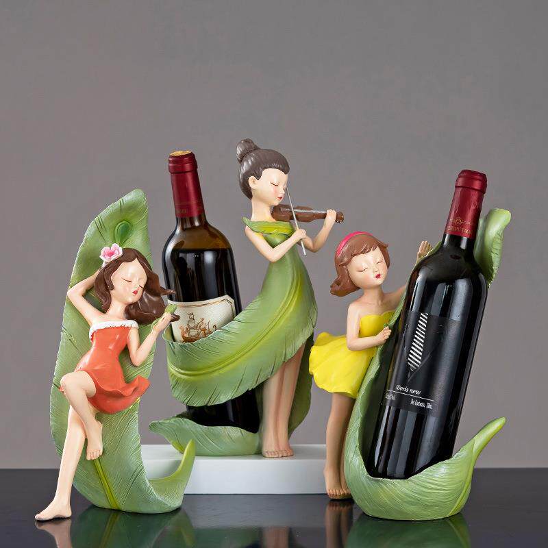 美女红酒架摆件家用客厅酒柜装饰品创意个性家居摆设玄关钥匙收纳