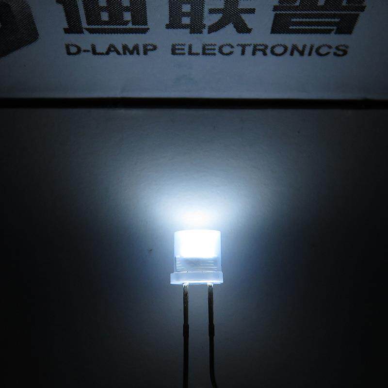 5MM平头雾状白红绿蓝灯珠 F5雾状圆柱形发光管 through hole led