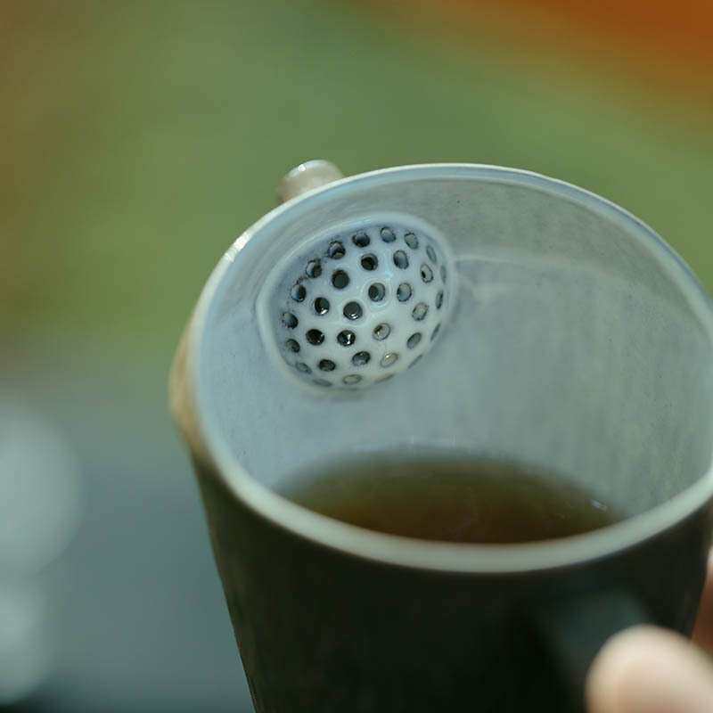 梵汝 纯手工日式无形公道杯防烫带过滤孔分茶器粗陶茶海茶道配件