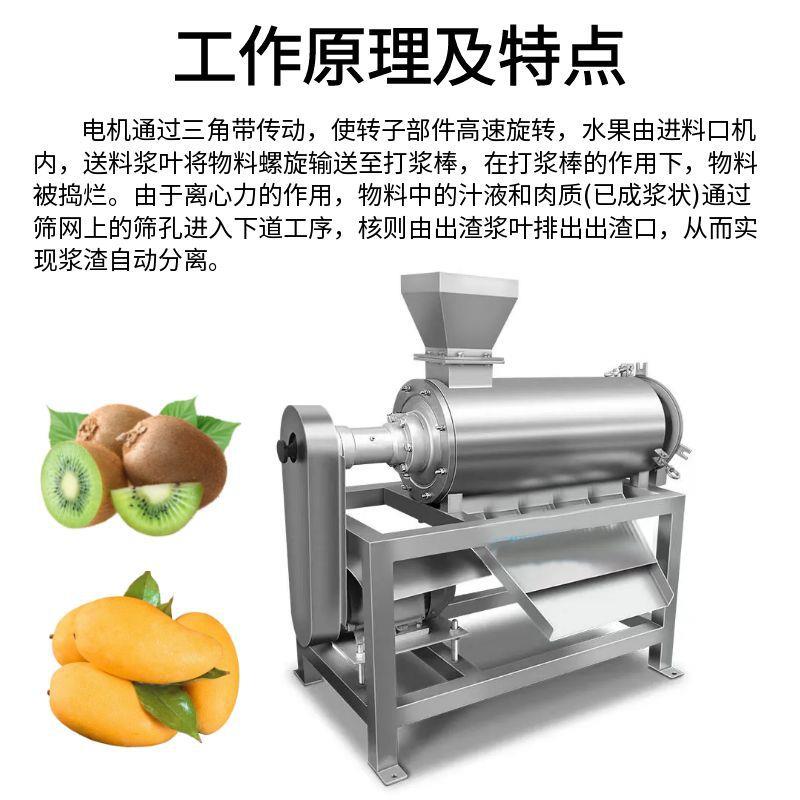 大型西梅汁加工设备商用乌梅原浆单道打浆机西洋梅去皮去核设备