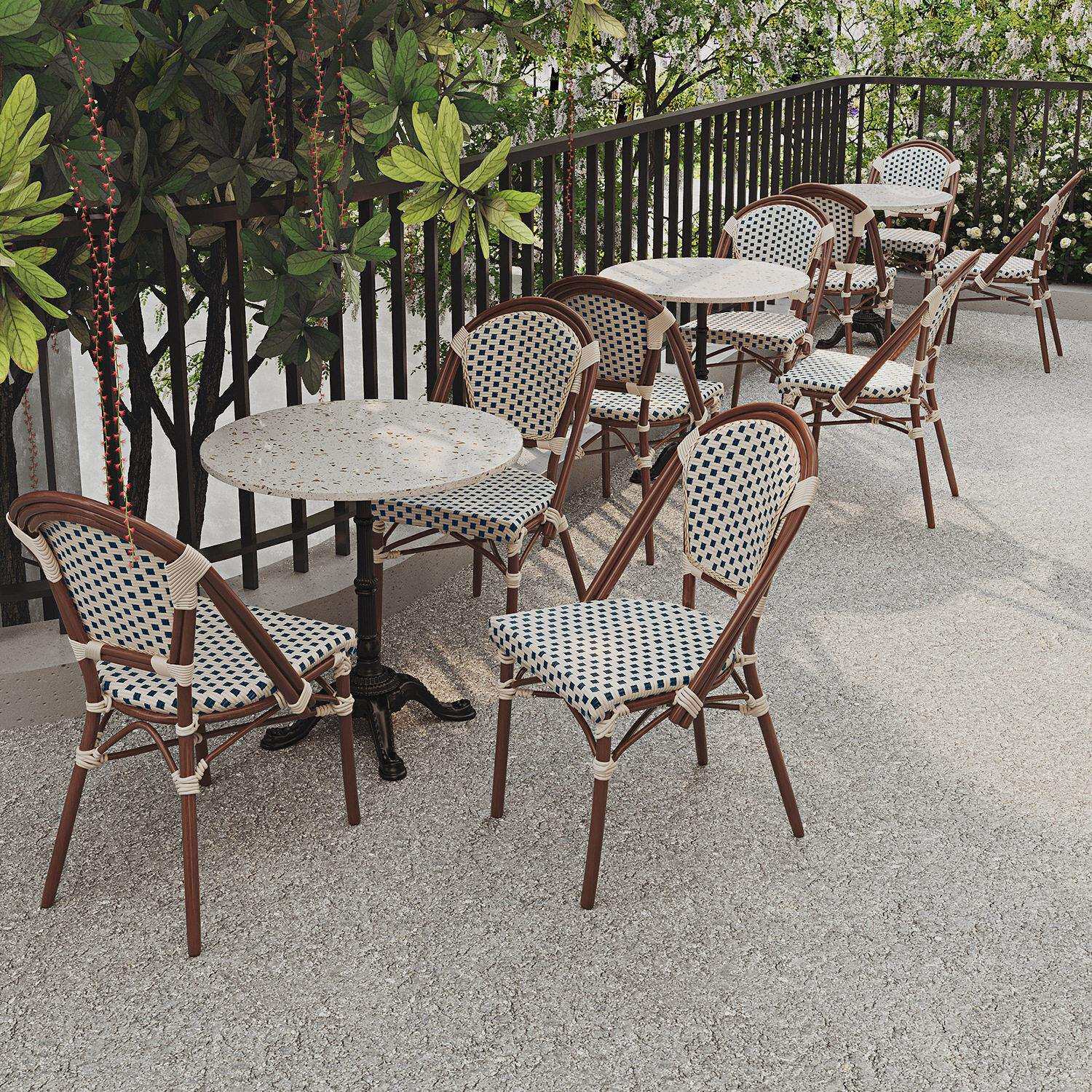 奶茶店桌椅藤编椅子法式网红户外甜品店休闲露天西餐厅咖啡厅桌椅