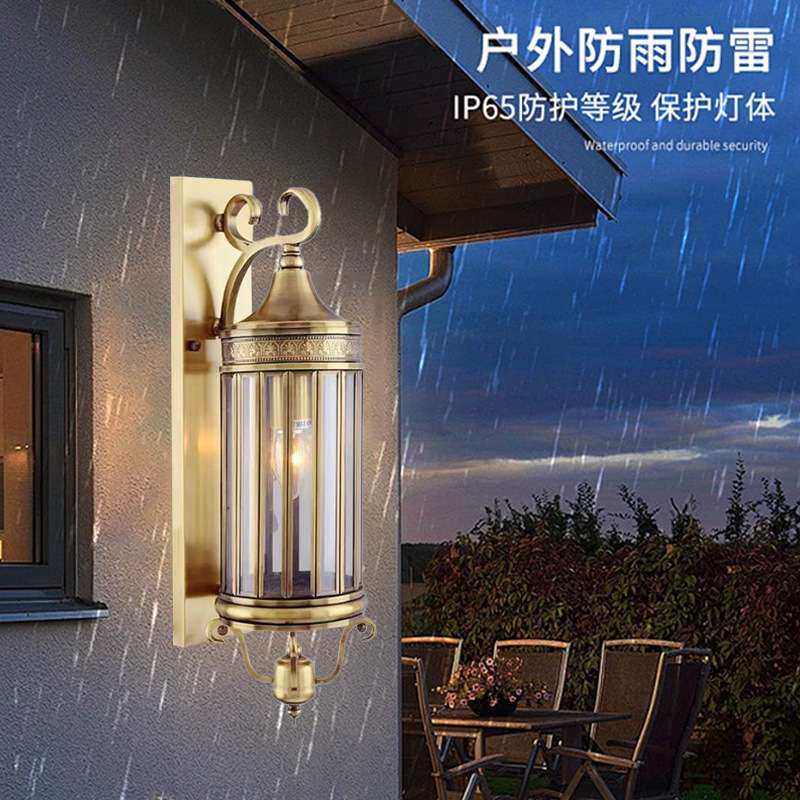 户外壁灯全铜别墅走廊庭院过道楼梯灯阳台家用大门灯室外长效耐用