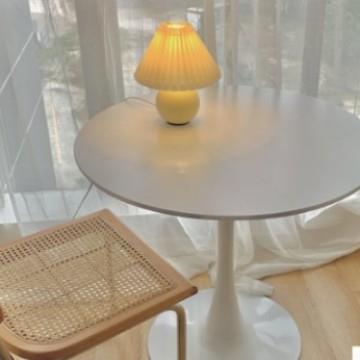 小圆桌现代白色简约北欧圆桌家用阳台卧室床边茶几租房郁金香餐桌