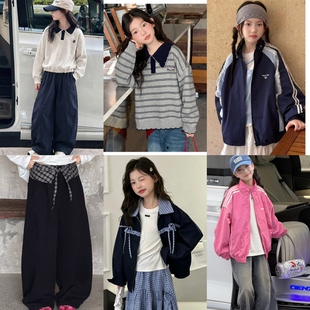 【现200-240】女童秋冬季新款中大童组合T恤休闲裤牛仔裤套装