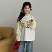 水洗公仔手感 新款 星星长袖 T恤春季