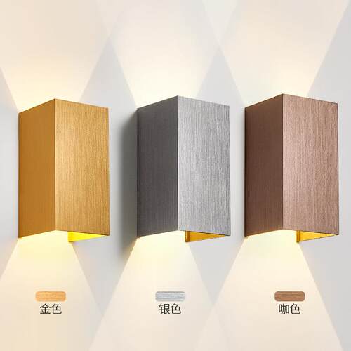 led方形壁灯现代简约智能调光调色上下发光跨境爆款wall light