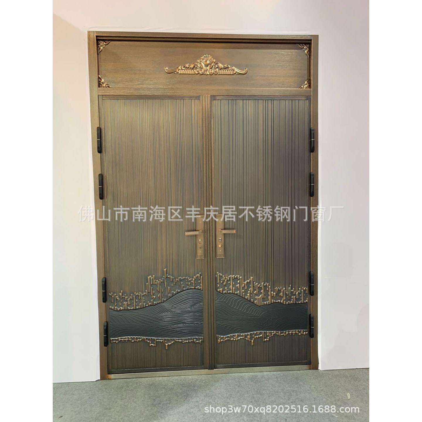 农村别墅大门对开门铸铝门铝合金玻璃大门四开家用乡村门单门