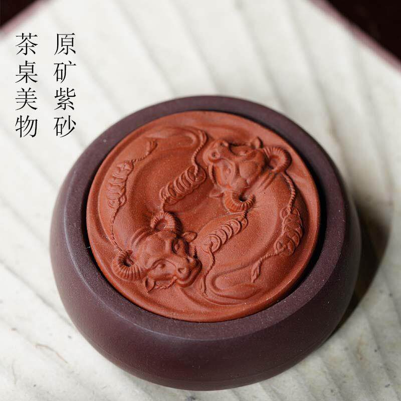 宜兴原矿紫砂茶宠可养精品小摆件扭转乾坤可转小把件茶台雕塑
