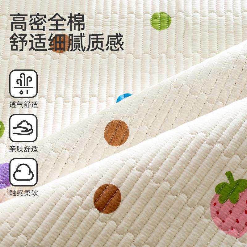 A类纯棉床盖单件四季通用新款全棉儿童榻榻米夹棉厚床单人三件套