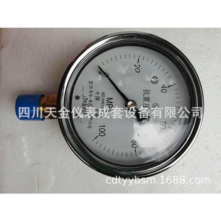 华峰仪表耐震高压压力表YN-100 耐震抗震充油表径向高精度0~60MPA