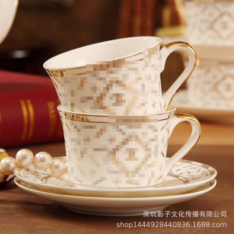 跨境欧式骨瓷咖啡具套装红茶杯陶瓷咖啡英式杯下午茶式套装杯碟