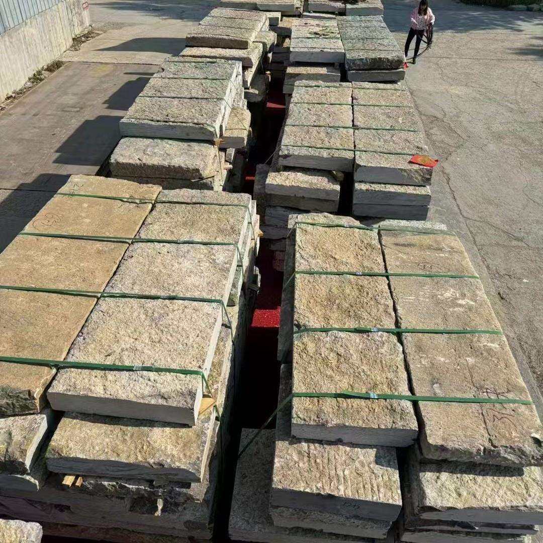古建庭院毛石老石板民间老石板公园老石条旧石条老石板铺路庭院