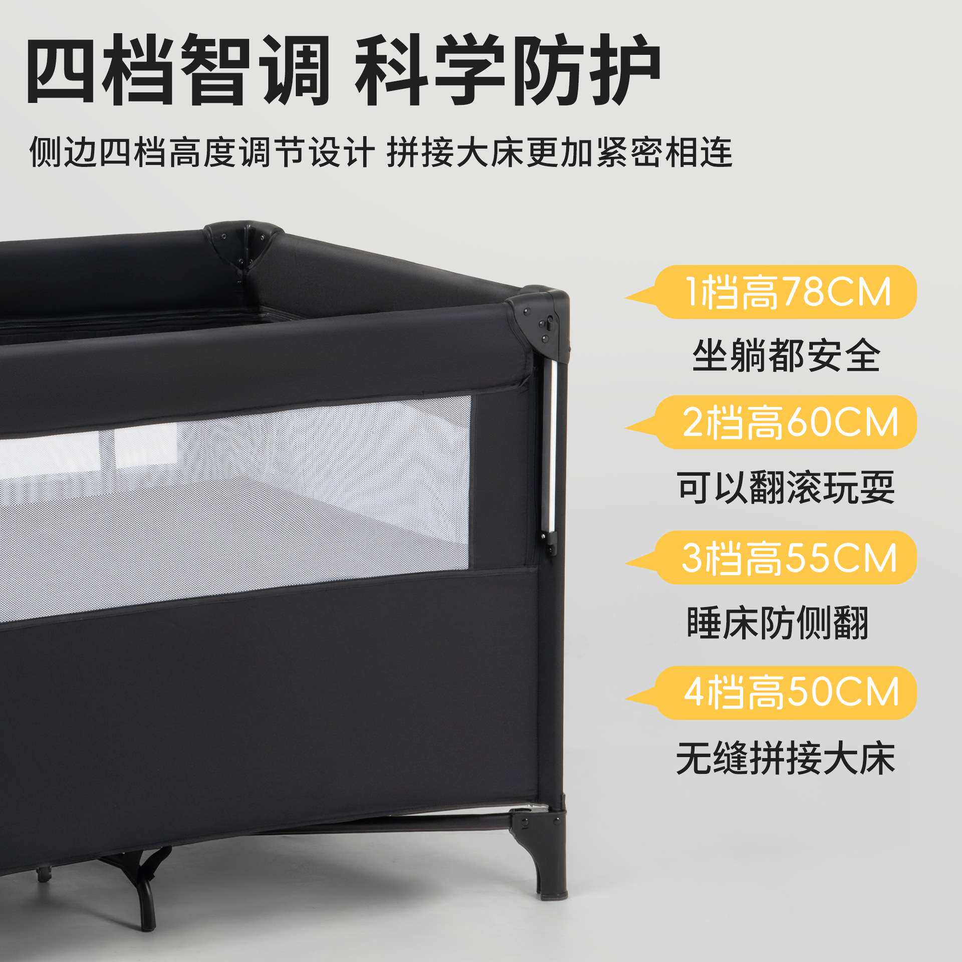 可折叠婴儿床多功能移动宝宝床婴幼儿专用床便携式新生婴儿拼接床