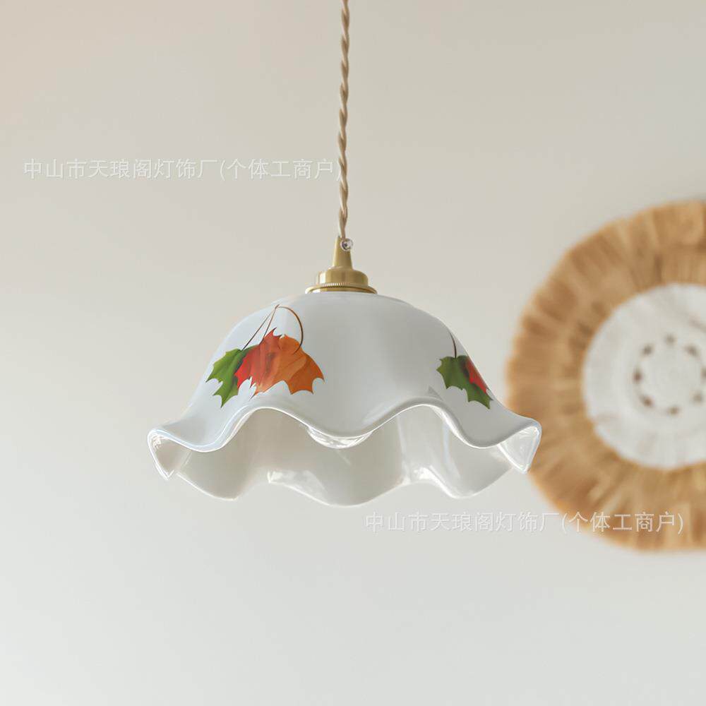 现代简约优雅陶瓷小吊灯复古卧室床头灯茶室飘窗角落店铺餐桌吊灯
