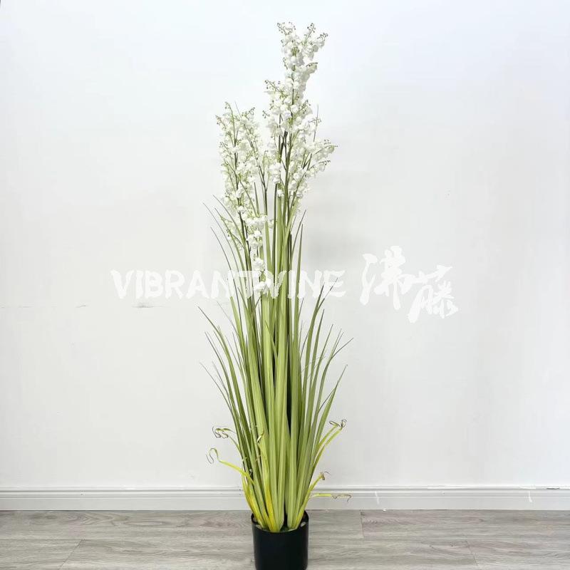 小清新仿真铃兰盆栽酒店装饰家居装扮假植物入户门迎宾落地摆件