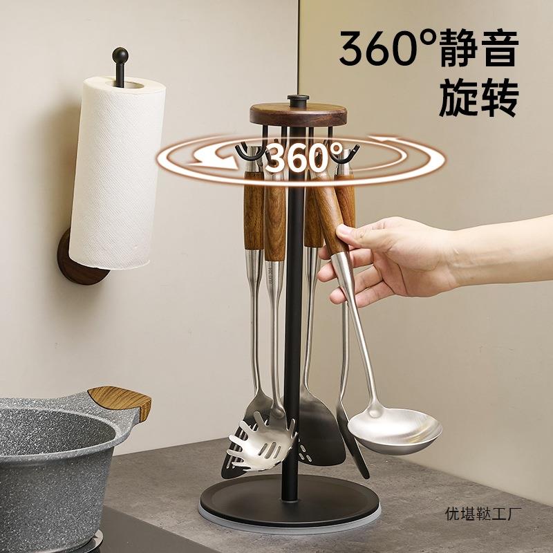 厨房旋转挂钩台面加高锅铲置物架炒菜汤勺漏勺子铲子厨具挂架神器图片