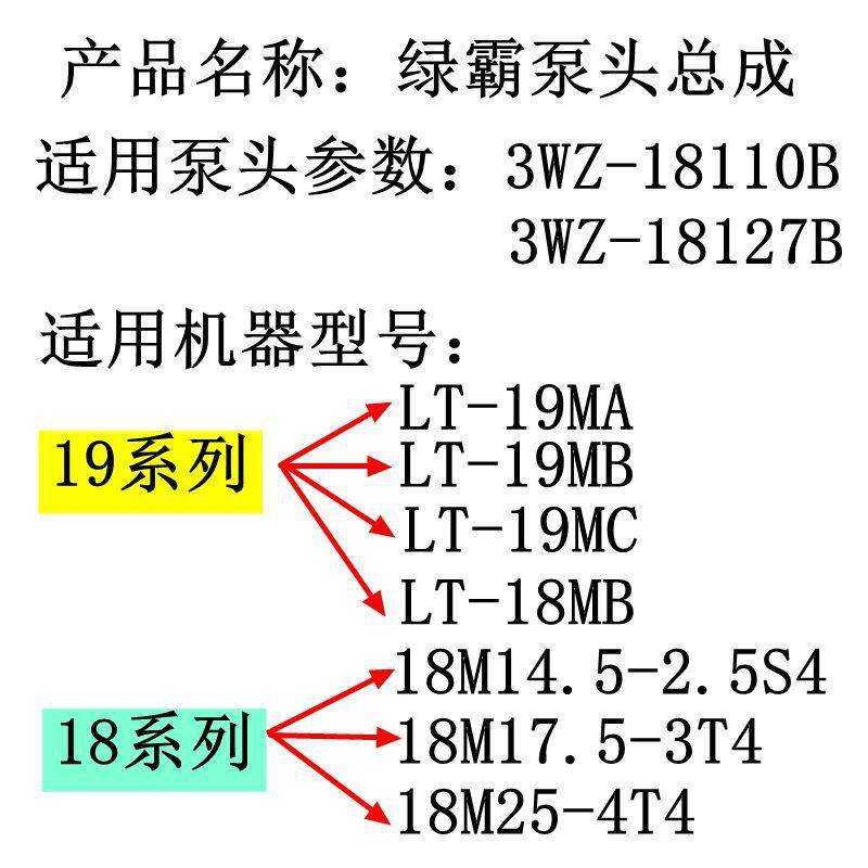 绿霸LT-18MB 19MB高压清洗机修理配件洗车机泵头总成铜块维修
