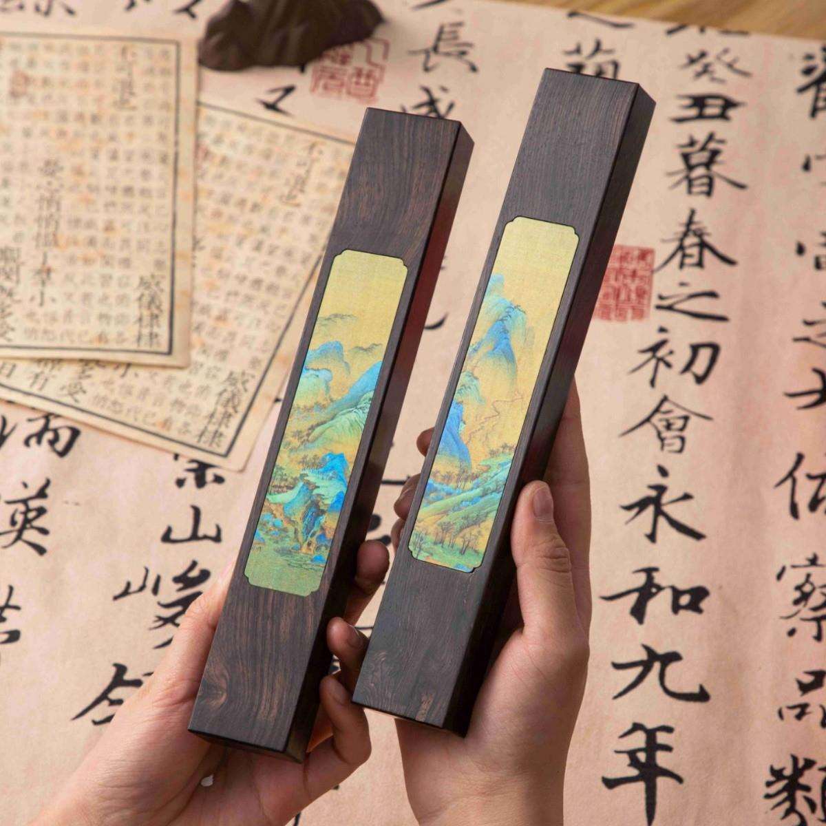 千里江山镇纸力荐文房四宝创意办公文创设计纪念品压书神器纸镇批