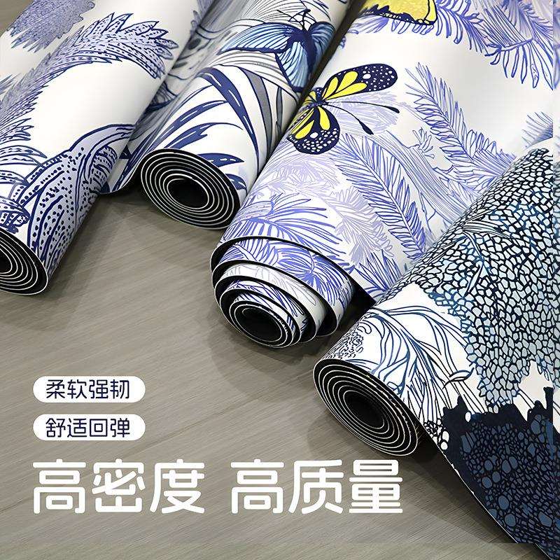 插画系列PU天然橡胶色彩打印版图案不掉色不开裂健身运动家居可用