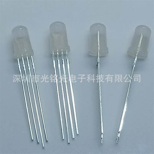 现货供应 F5/5mmRGB四脚金线 雾状共阴LED发光二极管 RGB雾状灯珠
