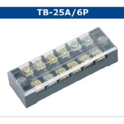 固定式螺钉接线端子TB-2506接线板接线排6位大电流端子条25A