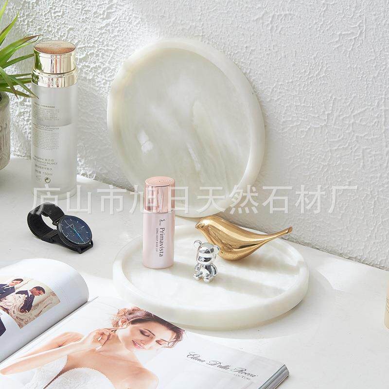 天然奢石云中翡翠托盘工艺品盘茶盘金银首饰饰品玉镯摆盘装饰托盘