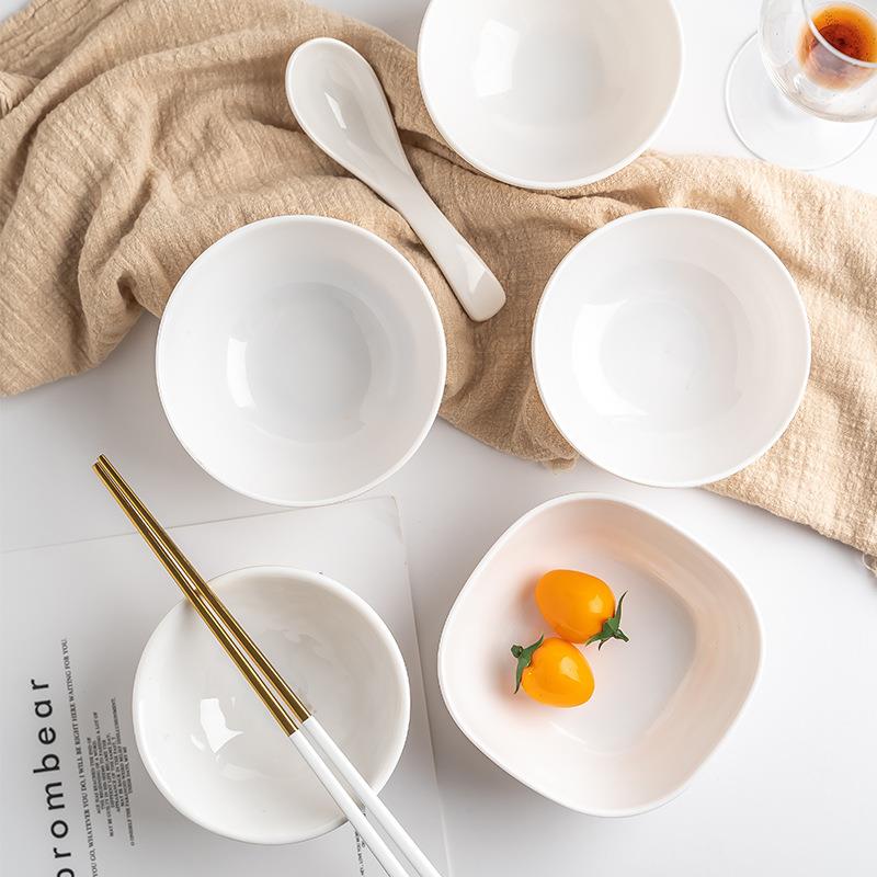 工厂密胺饭碗商用小圆碗食品级白色例汤碗调料碗粥碗整箱发货