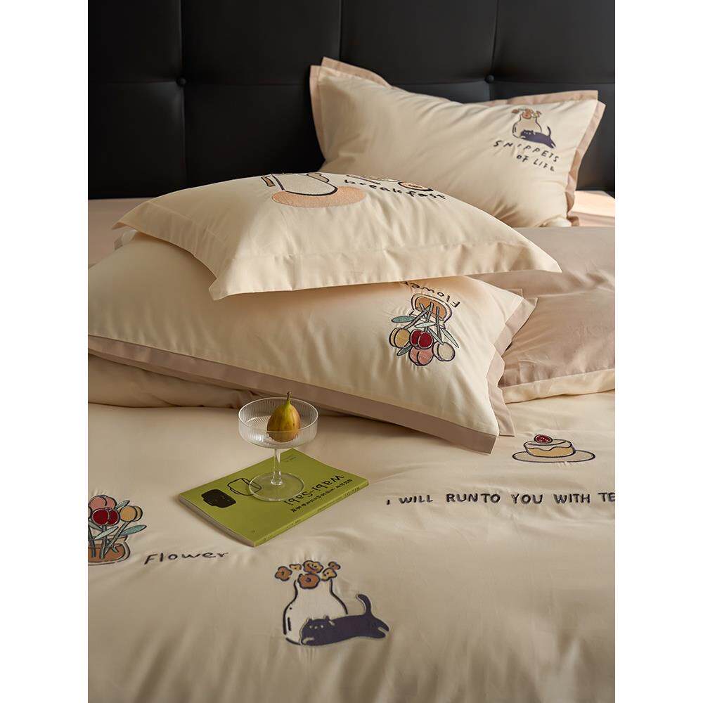 【送抱枕】学生宿舍纯棉三件套 加厚全棉磨毛被套床单秋冬季保暖